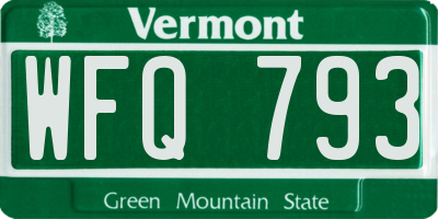 VT license plate WFQ793