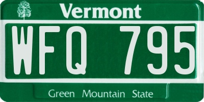 VT license plate WFQ795