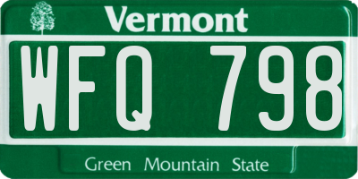 VT license plate WFQ798