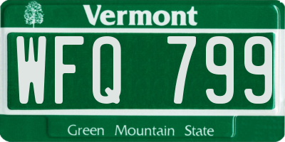 VT license plate WFQ799