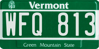 VT license plate WFQ813