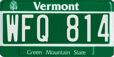 VT license plate WFQ814