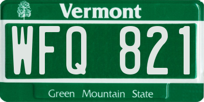 VT license plate WFQ821