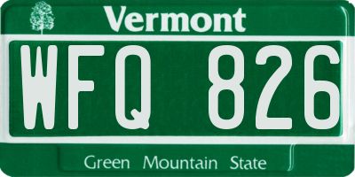 VT license plate WFQ826