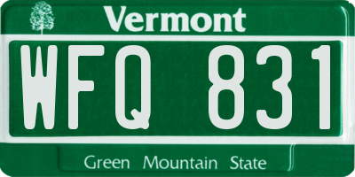 VT license plate WFQ831