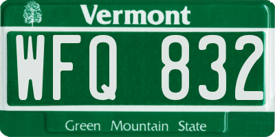 VT license plate WFQ832