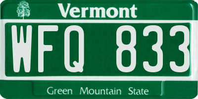 VT license plate WFQ833