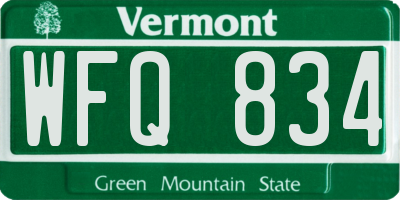 VT license plate WFQ834