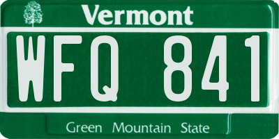 VT license plate WFQ841