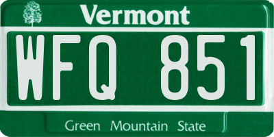 VT license plate WFQ851