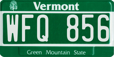 VT license plate WFQ856