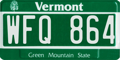 VT license plate WFQ864