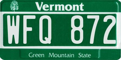 VT license plate WFQ872