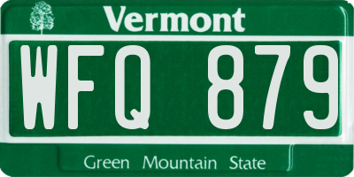 VT license plate WFQ879
