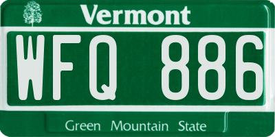 VT license plate WFQ886