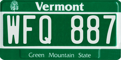 VT license plate WFQ887