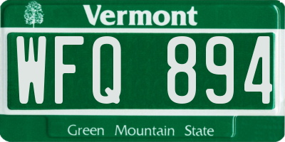 VT license plate WFQ894