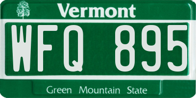 VT license plate WFQ895