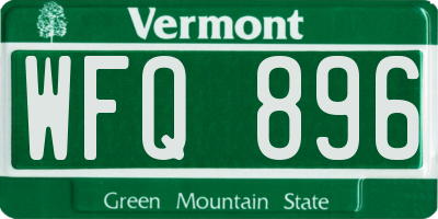 VT license plate WFQ896