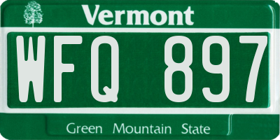 VT license plate WFQ897