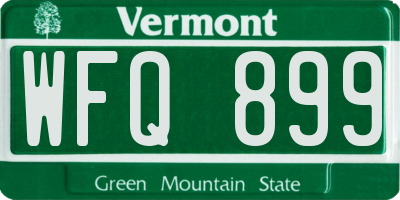 VT license plate WFQ899