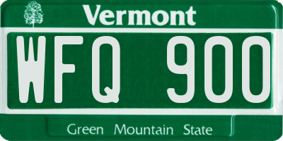 VT license plate WFQ900