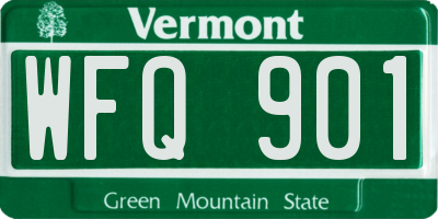 VT license plate WFQ901