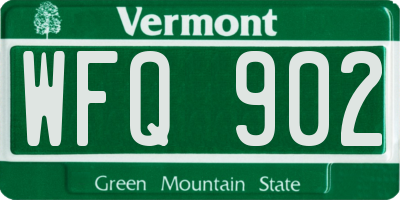VT license plate WFQ902