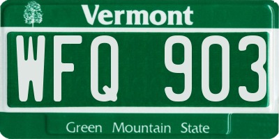 VT license plate WFQ903