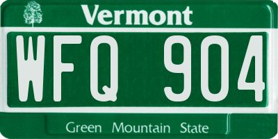 VT license plate WFQ904