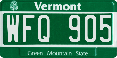 VT license plate WFQ905