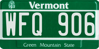 VT license plate WFQ906
