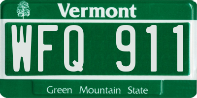 VT license plate WFQ911