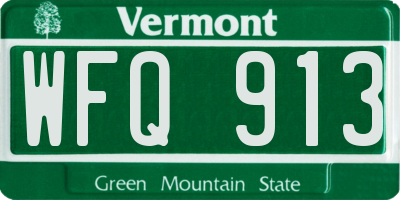 VT license plate WFQ913