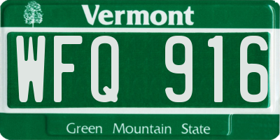 VT license plate WFQ916