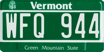 VT license plate WFQ944