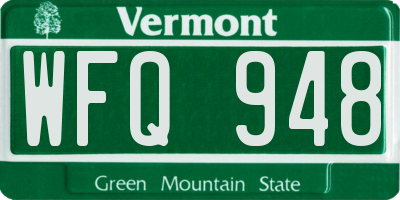 VT license plate WFQ948