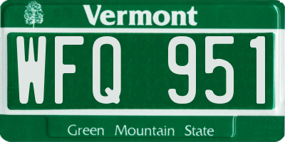 VT license plate WFQ951