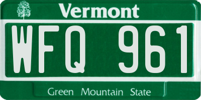 VT license plate WFQ961