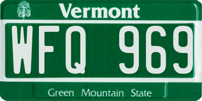 VT license plate WFQ969