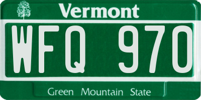 VT license plate WFQ970