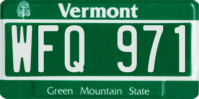 VT license plate WFQ971