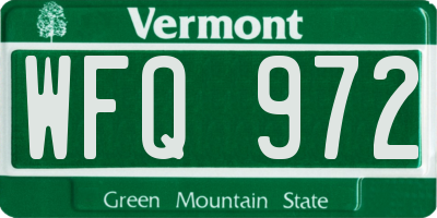 VT license plate WFQ972