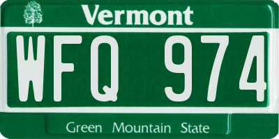 VT license plate WFQ974