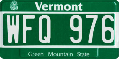 VT license plate WFQ976