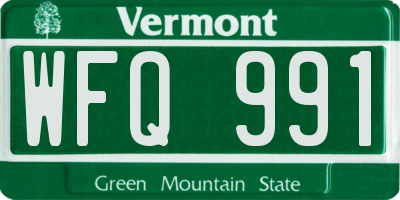 VT license plate WFQ991