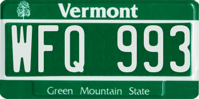 VT license plate WFQ993