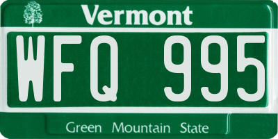 VT license plate WFQ995