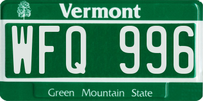 VT license plate WFQ996