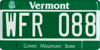VT license plate WFR088